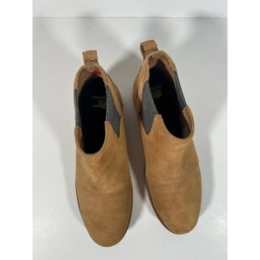 Sorel Emelie II Chelsea Boots Womens 9.5 Brown Suede Waterproof NL5018-253